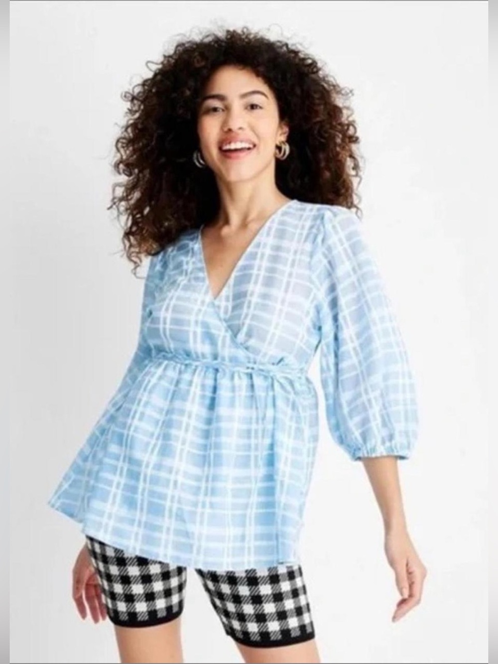 Future Collective with Gabriella Karefa-Johnson | Blue Plaid Wrap Top